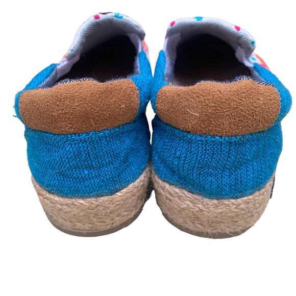 Sugar Skull Artsy Embroidered Slip on Shoes Sz 6 Espadrille Handmade Goth Unique - Picture 8 of 8